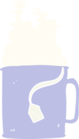 ilustração de cor plana de uma caneca de chá de desenho animado png