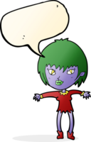 fille de vampire de dessin animé avec bulle de dialogue png