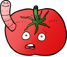 cartone animato pomodoro con verme png