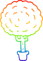 árbol de dibujos animados de dibujo de línea de gradiente de arco iris png