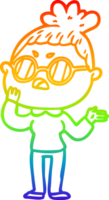 Regenbogen-Gradientenlinie Zeichnung Cartoon genervte Frau png