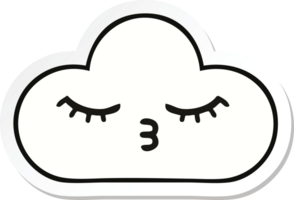 sticker van een schattige cartoon witte wolk png