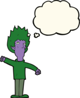 cartoon vampire man with thought bubble png
