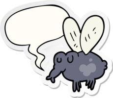 cartoon fly and speech bubble sticker png