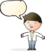 cartoon man in casual jacket with speech bubble png