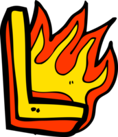 tecknad serie flammande brev png