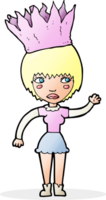 cartoon woman wearing paper crown png