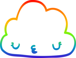 rainbow gradient line drawing cute cartoon cloud png