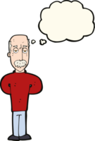 cartoon annoyed balding man with thought bubble png