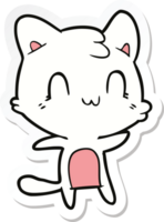 sticker of a cartoon happy cat png