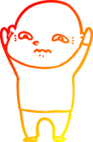 desenho de linha de gradiente quente desenho animado homem nervoso png