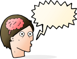 cartoon head with brain symbol with speech bubble png