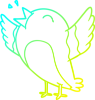 cold gradient line drawing cartoon bird png