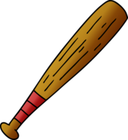 gradient cartoon doodle of a baseball bat png