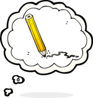 cartoon pencil with thought bubble png