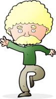 Cartoon Schnurrbart Mann Disco tanzen png