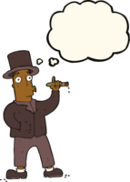 cartoon smoking gentleman with thought bubble png