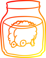 warm gradient line drawing spooky brain floating in jar png