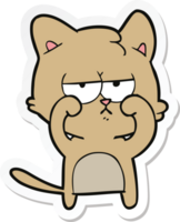 pegatina de un gato cansado de dibujos animados frotándose los ojos png