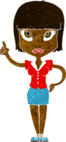 cartoon pretty girl with idea png