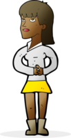 cartoon woman waiting png