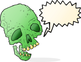 cartoon ancient spooky skull with speech bubble png