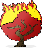 arbre brûlant de dessin animé png