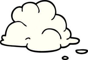 tecknad serie klotter fluffig vit moln png