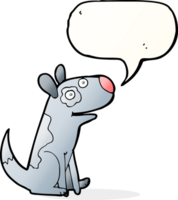 Cartoon glücklicher Hund mit Sprechblase png