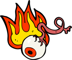 cartoon gross flaming eyeball png