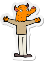 sticker of a cartoon friendly fox person png