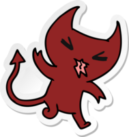 sticker cartoon van een kawaii schattige demon png