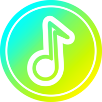 musical note circular in cold gradient spectrum png