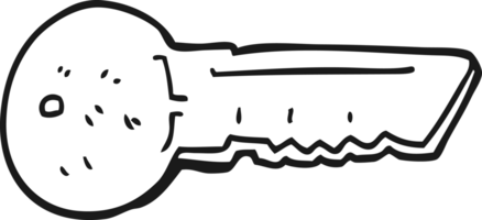 black and white cartoon door key png