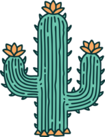 tattoo style icon of a cactus png