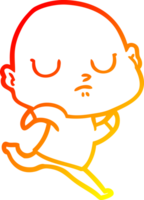 warm gradient line drawing cartoon bald man png