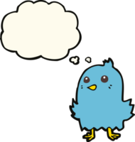 cartone animato uccello con pensato bolla png