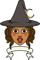 personagem de bruxa humana com ilustração de banner png