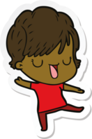 sticker of a cartoon woman talking png