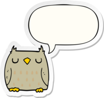 cute cartoon owl and speech bubble sticker png