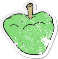 retro distressed sticker of a cartoon organic apple png