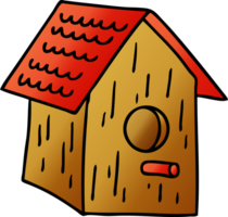 doodle cartoon dégradé d'une maison d'oiseau en bois png