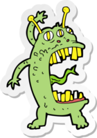 Aufkleber eines verrückten Cartoon-Monsters png