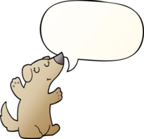 cartoon dog and speech bubble in smooth gradient style png