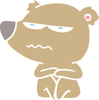 dibujos animados de estilo de color plano de oso enojado png