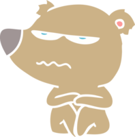 desenho animado de estilo de cor plana de urso bravo png