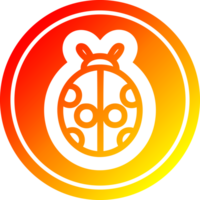 cute ladybug in hot gradient spectrum png