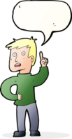 cartoon boy with idea with speech bubble png