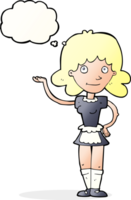 cartoon maid with thought bubble png