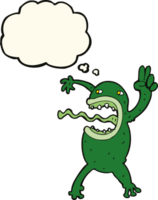 cartoon crazy frog with thought bubble png